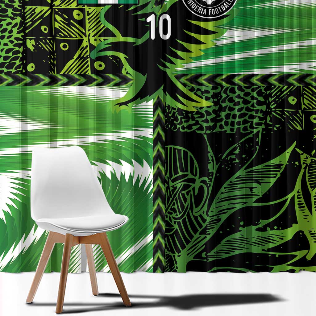 Custom Nigeria Football Window Curtain Super Eagles Spirit - Wonder Print Shop