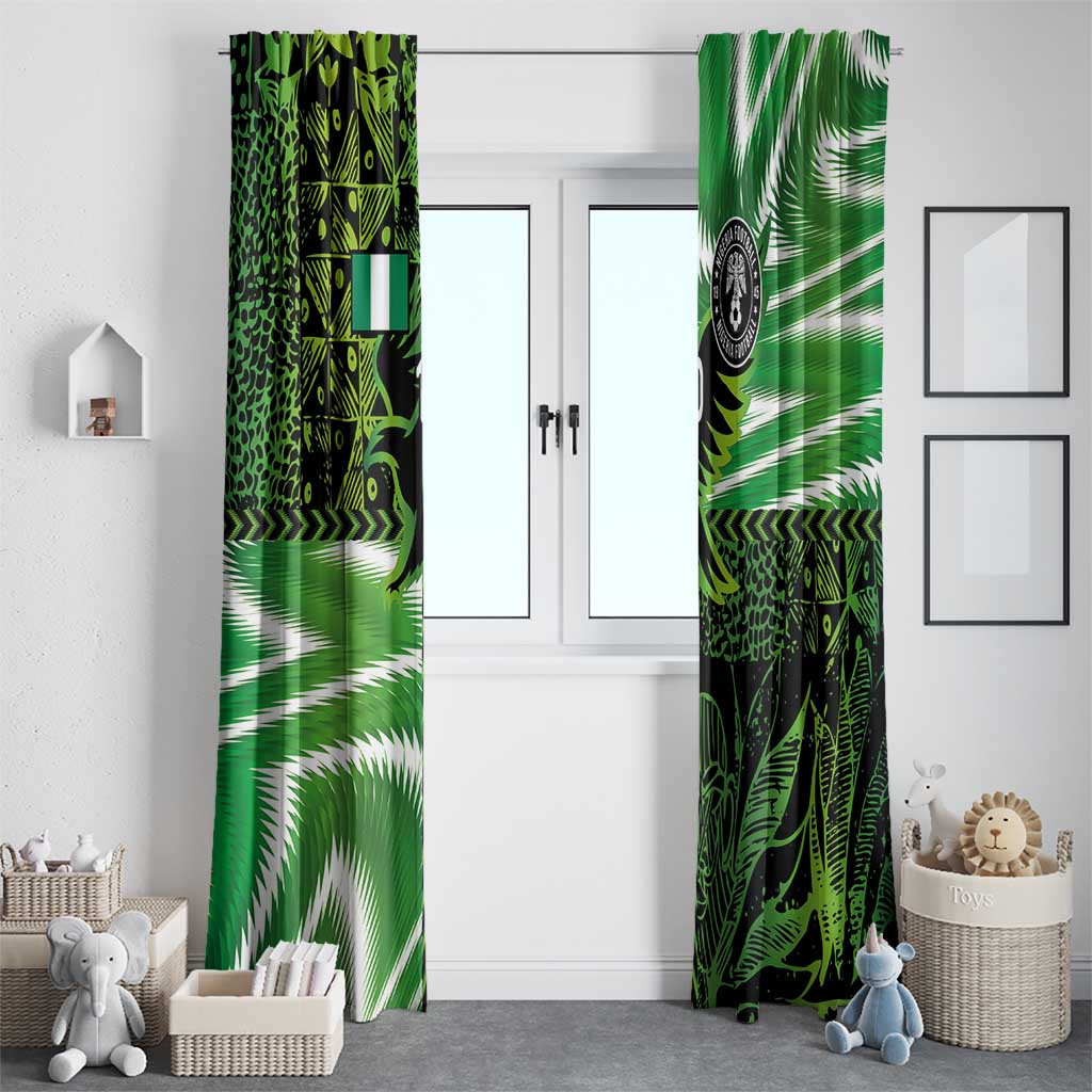 Custom Nigeria Football Window Curtain Super Eagles Spirit - Wonder Print Shop