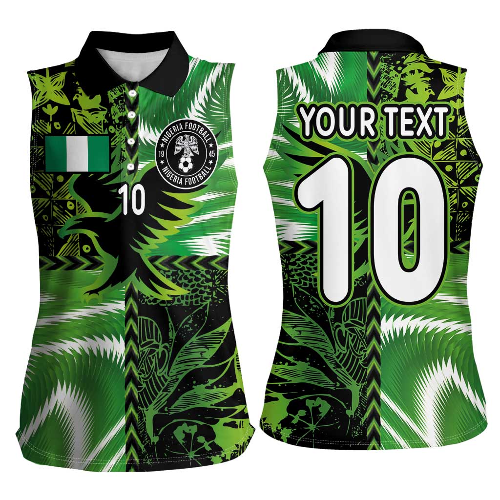 Custom Nigeria Football Women Sleeveless Polo Shirt Super Eagles Spirit - Wonder Print Shop