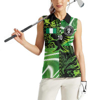 Custom Nigeria Football Women Sleeveless Polo Shirt Super Eagles Spirit - Wonder Print Shop