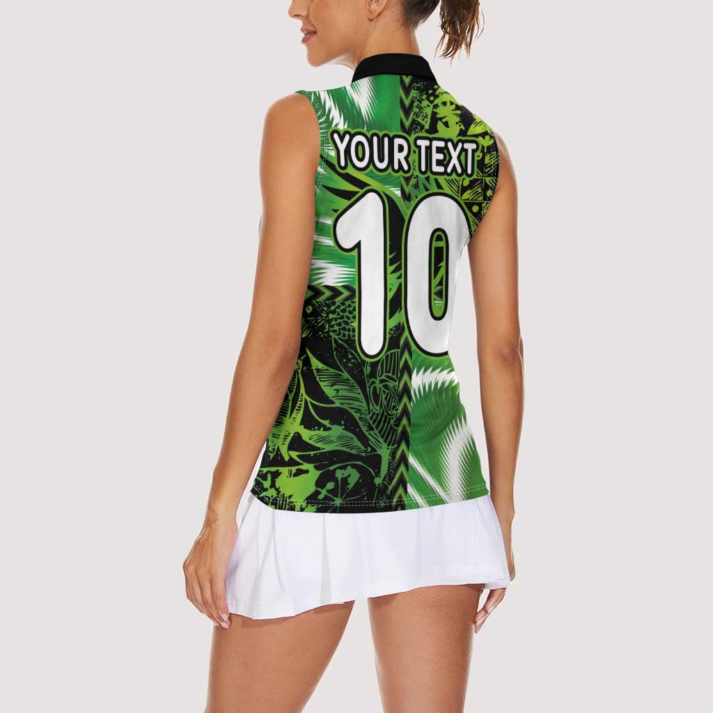 Custom Nigeria Football Women Sleeveless Polo Shirt Super Eagles Spirit - Wonder Print Shop