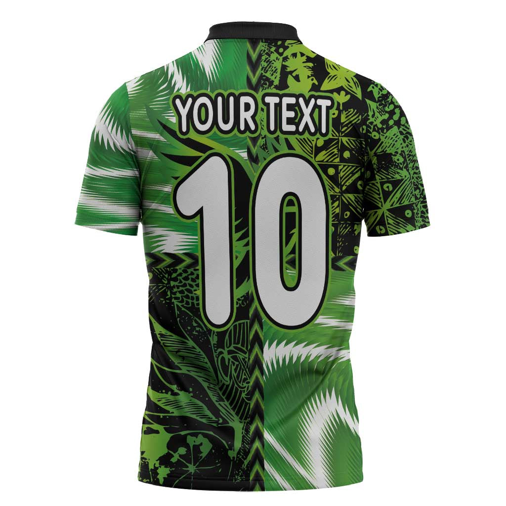 Custom Nigeria Football Zipper Polo Shirt Super Eagles Spirit - Wonder Print Shop