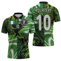 Custom Nigeria Football Zipper Polo Shirt Super Eagles Spirit - Wonder Print Shop
