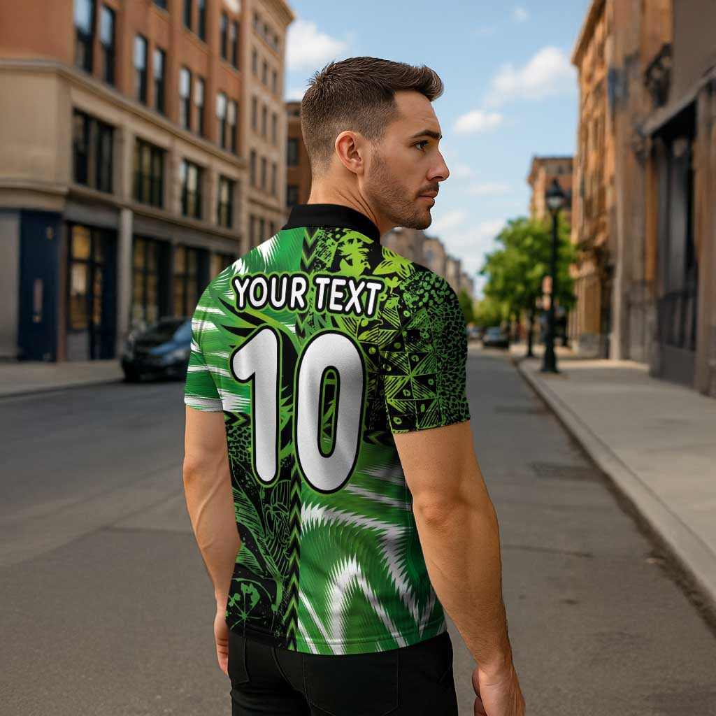 Custom Nigeria Football Zipper Polo Shirt Super Eagles Spirit - Wonder Print Shop