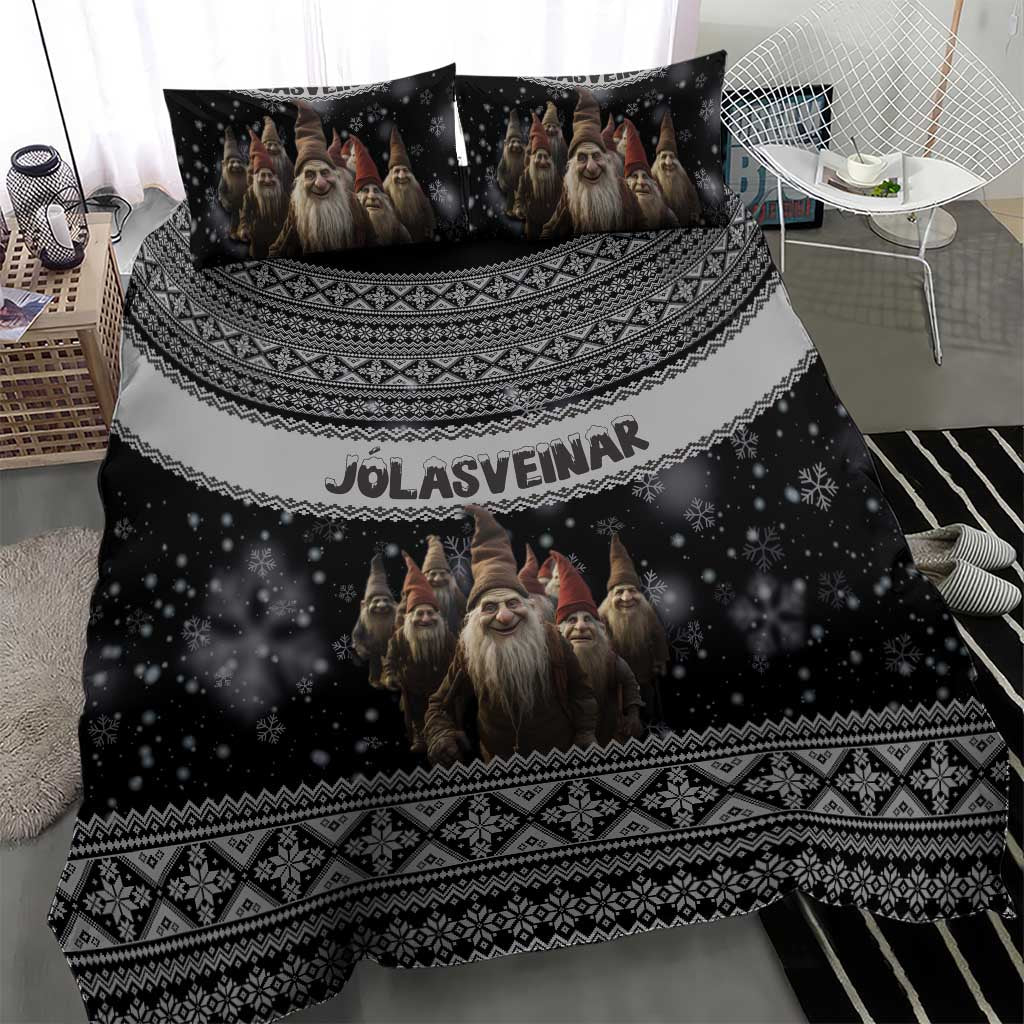 13 Yule Lads Iceland Christmas Bedding Set Jolasveinar and Nordic Traditional Pattern - Wonder Print Shop