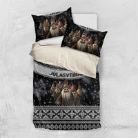13 Yule Lads Iceland Christmas Bedding Set Jolasveinar and Nordic Traditional Pattern - Wonder Print Shop