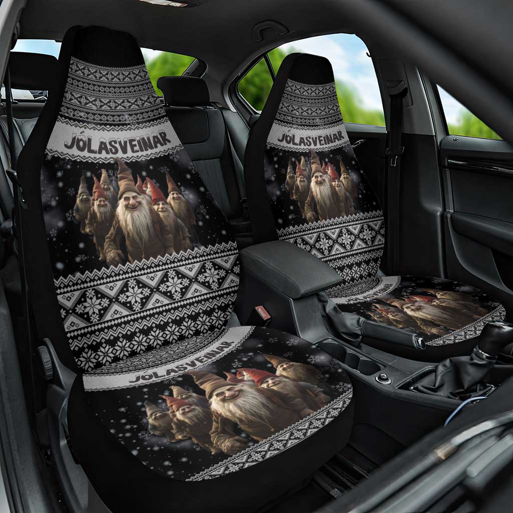 13 Yule Lads Iceland Christmas Car Seat Cover Jolasveinar and Nordic Traditional Pattern - Wonder Print Shop