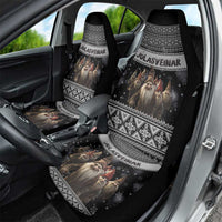 13 Yule Lads Iceland Christmas Car Seat Cover Jolasveinar and Nordic Traditional Pattern - Wonder Print Shop