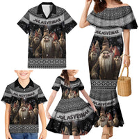 13 Yule Lads Iceland Christmas Family Matching Mermaid Dress and Hawaiian Shirt Jolasveinar and Nordic Traditional Pattern - Wonder Print Shop
