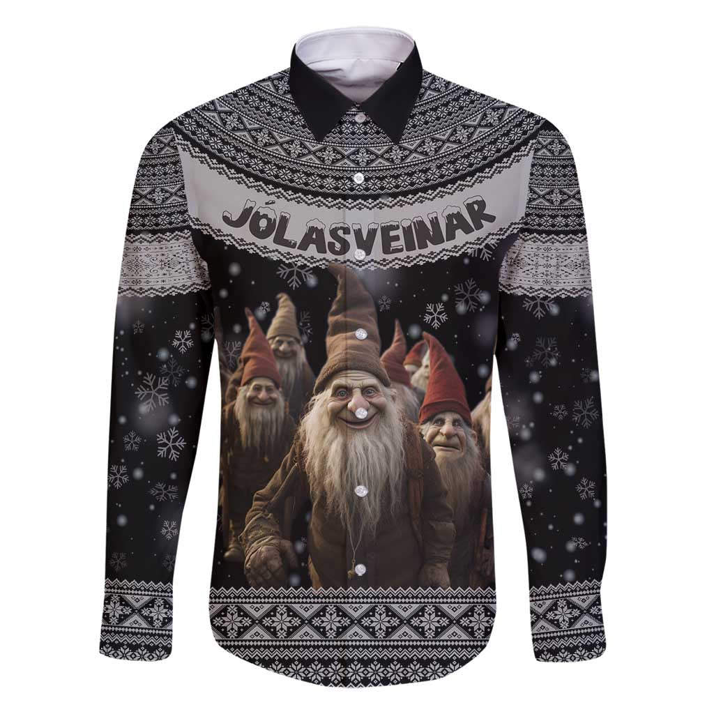 13 Yule Lads Iceland Christmas Family Matching Off Shoulder Short Dress and Hawaiian Shirt Jolasveinar and Nordic Traditional Pattern - Wonder Print Shop