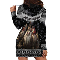 13 Yule Lads Iceland Christmas Hoodie Dress Jolasveinar and Nordic Traditional Pattern - Wonder Print Shop