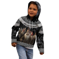 13 Yule Lads Iceland Christmas Kid Hoodie Jolasveinar and Nordic Traditional Pattern - Wonder Print Shop