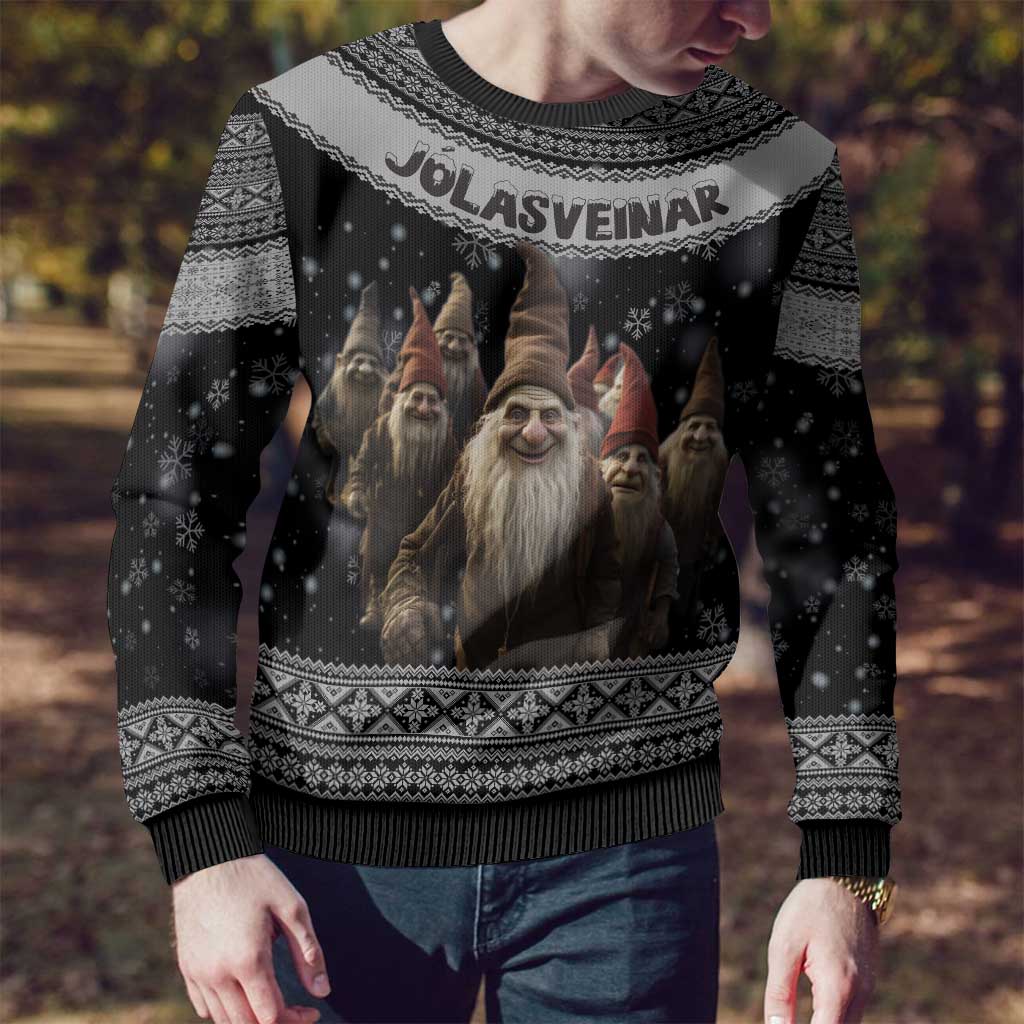 13 Yule Lads Iceland Christmas Ugly Christmas Sweater Jolasveinar and Nordic Traditional Pattern - Wonder Print Shop