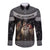 13 Yule Lads Iceland Christmas Long Sleeve Button Shirt Jolasveinar and Nordic Traditional Pattern - Wonder Print Shop