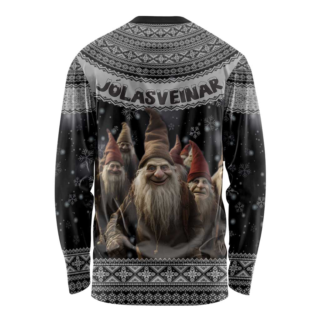 13 Yule Lads Iceland Christmas Long Sleeve Shirt Jolasveinar and Nordic Traditional Pattern - Wonder Print Shop