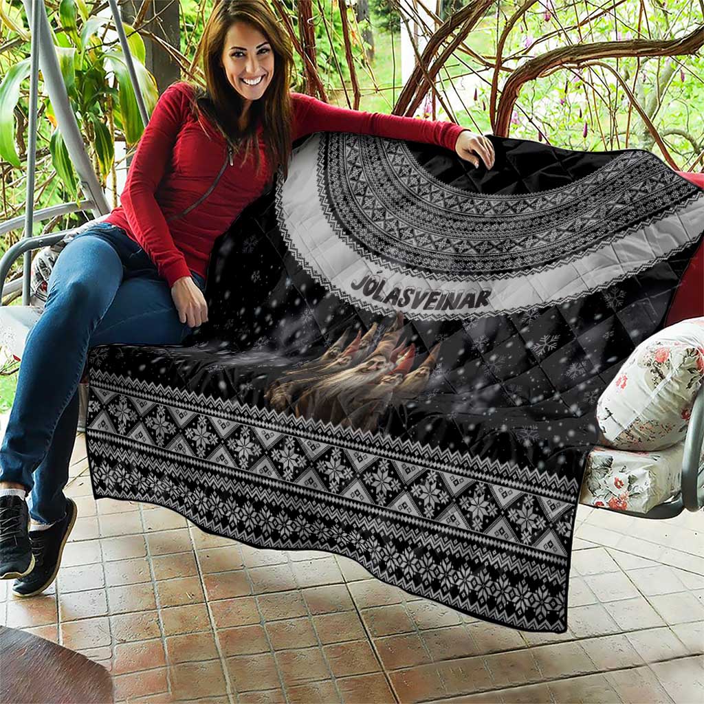 13 Yule Lads Iceland Christmas Quilt Jolasveinar and Nordic Traditional Pattern - Wonder Print Shop