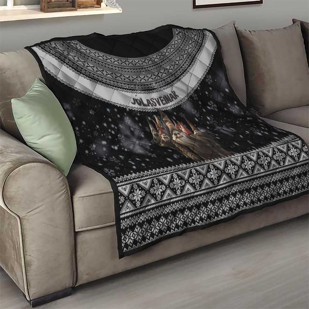 13 Yule Lads Iceland Christmas Quilt Jolasveinar and Nordic Traditional Pattern - Wonder Print Shop