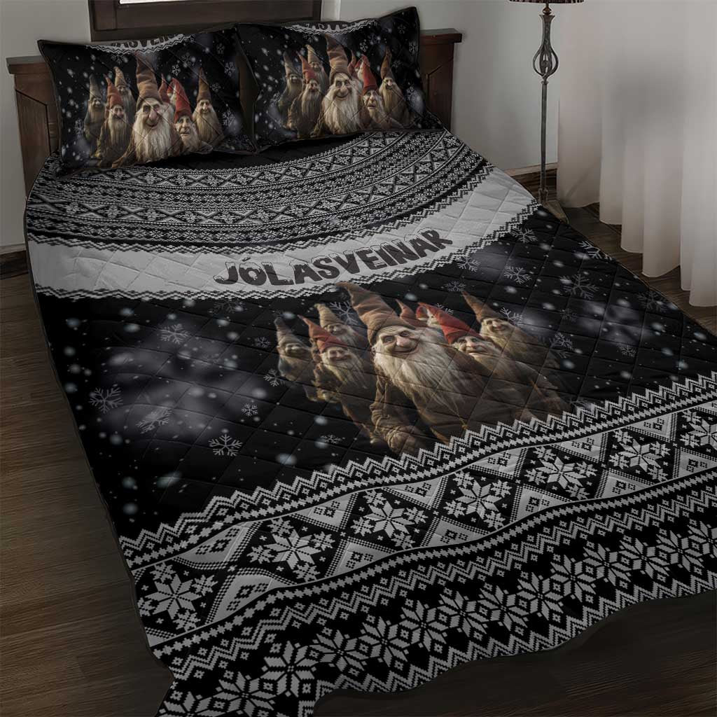 13 Yule Lads Iceland Christmas Quilt Bed Set Jolasveinar and Nordic Traditional Pattern - Wonder Print Shop
