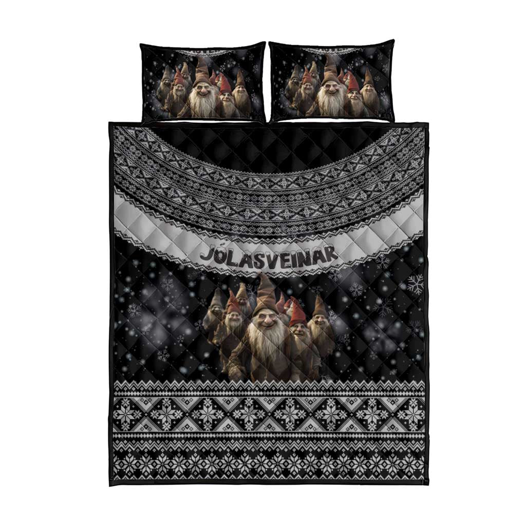 13 Yule Lads Iceland Christmas Quilt Bed Set Jolasveinar and Nordic Traditional Pattern - Wonder Print Shop