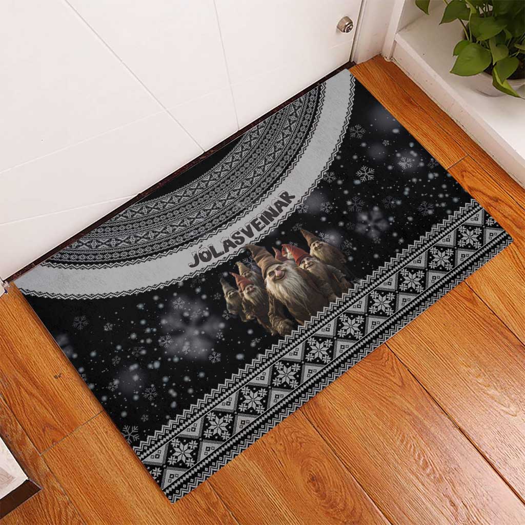 13 Yule Lads Iceland Christmas Rubber Doormat Jolasveinar and Nordic Traditional Pattern - Wonder Print Shop