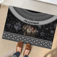 13 Yule Lads Iceland Christmas Rubber Doormat Jolasveinar and Nordic Traditional Pattern - Wonder Print Shop
