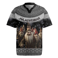 13 Yule Lads Iceland Christmas Rugby Jersey Jolasveinar and Nordic Traditional Pattern - Wonder Print Shop