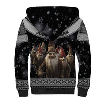 13 Yule Lads Iceland Christmas Sherpa Hoodie Jolasveinar and Nordic Traditional Pattern - Wonder Print Shop