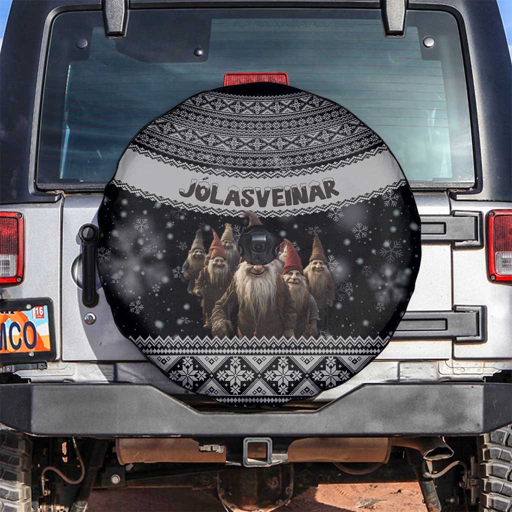 13 Yule Lads Iceland Christmas Spare Tire Cover Jolasveinar and Nordic Traditional Pattern - Wonder Print Shop