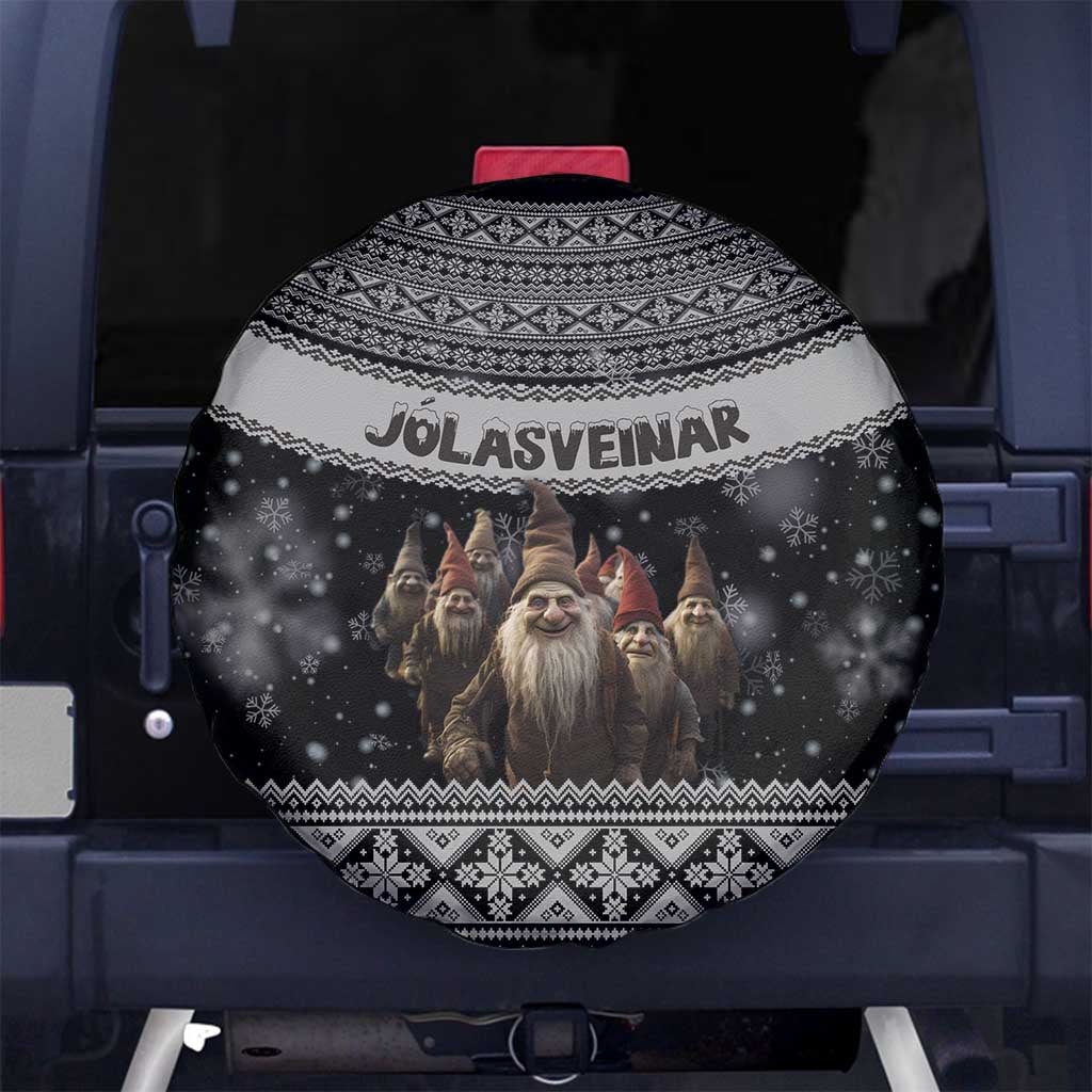 13 Yule Lads Iceland Christmas Spare Tire Cover Jolasveinar and Nordic Traditional Pattern - Wonder Print Shop