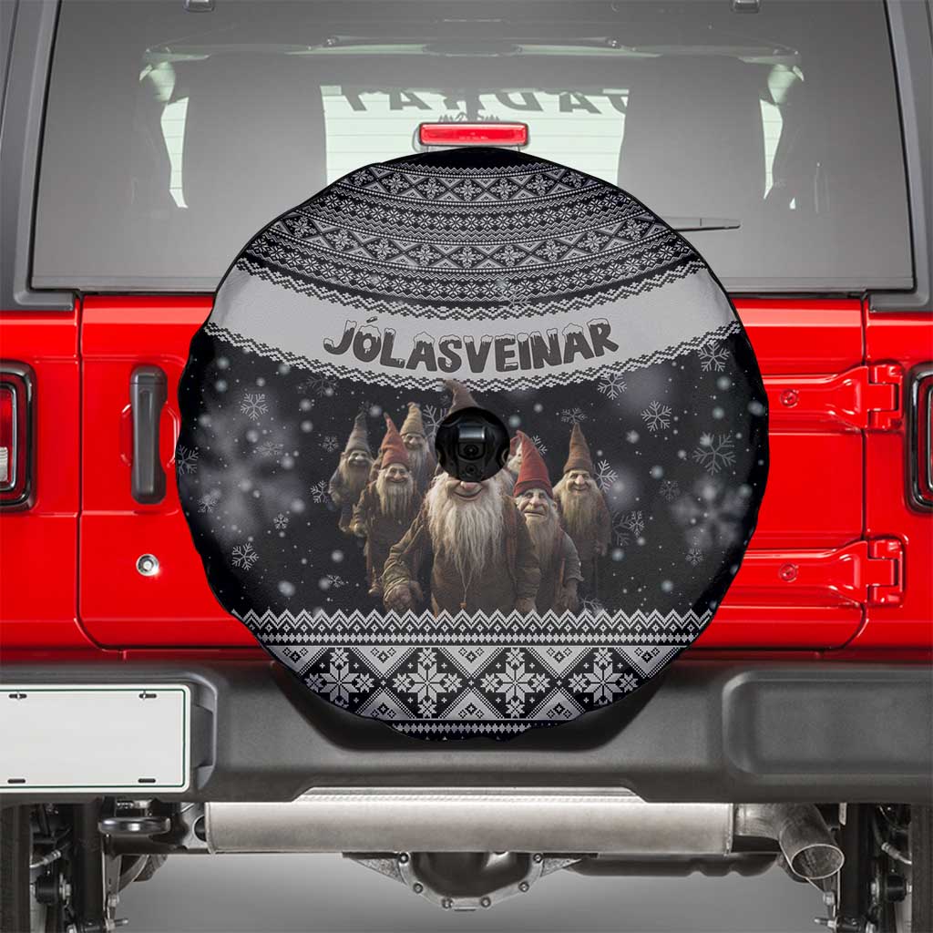 13 Yule Lads Iceland Christmas Spare Tire Cover Jolasveinar and Nordic Traditional Pattern - Wonder Print Shop