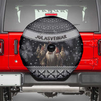 13 Yule Lads Iceland Christmas Spare Tire Cover Jolasveinar and Nordic Traditional Pattern - Wonder Print Shop