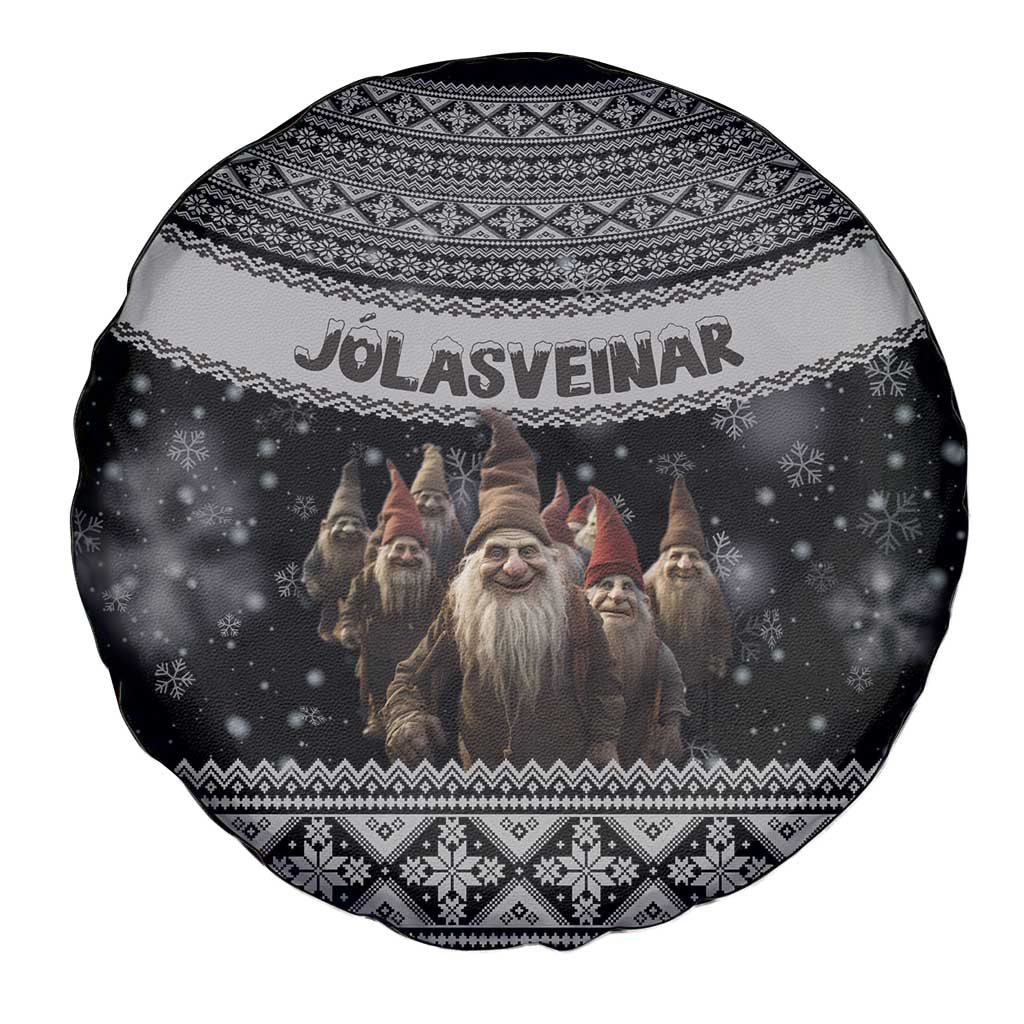 13 Yule Lads Iceland Christmas Spare Tire Cover Jolasveinar and Nordic Traditional Pattern - Wonder Print Shop