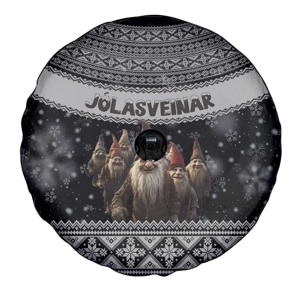 13 Yule Lads Iceland Christmas Spare Tire Cover Jolasveinar and Nordic Traditional Pattern - Wonder Print Shop