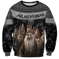 13 Yule Lads Iceland Christmas Sweatshirt Jolasveinar and Nordic Traditional Pattern - Wonder Print Shop