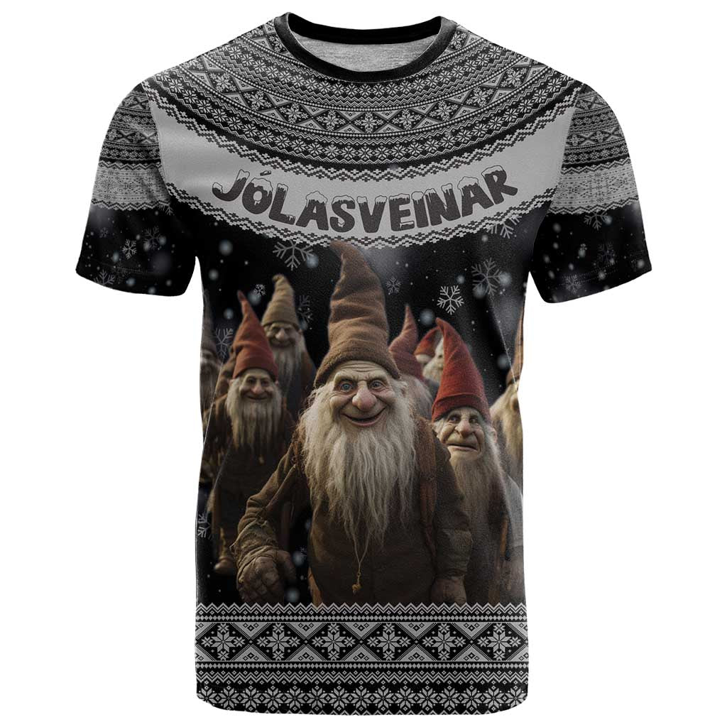 13 Yule Lads Iceland Christmas T Shirt Jolasveinar and Nordic Traditional Pattern - Wonder Print Shop