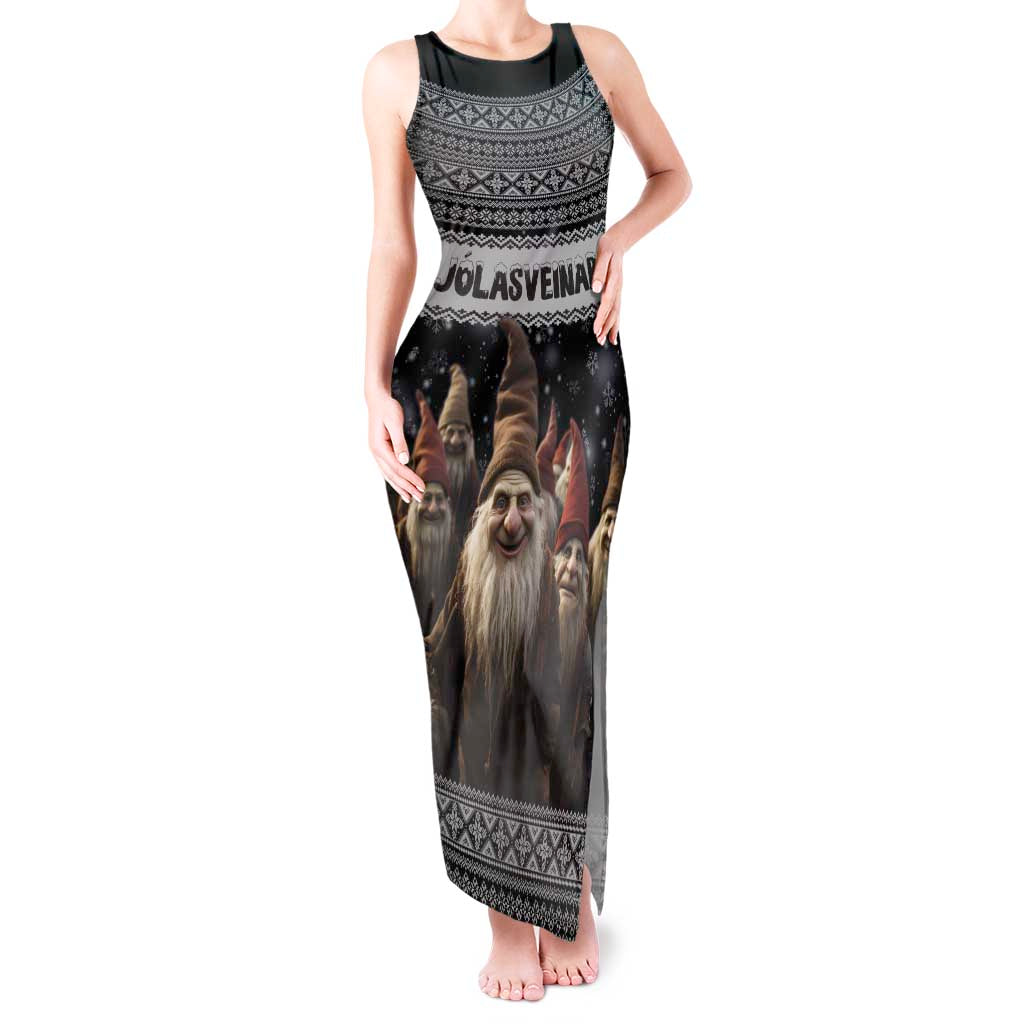13 Yule Lads Iceland Christmas Tank Maxi Dress Jolasveinar and Nordic Traditional Pattern - Wonder Print Shop