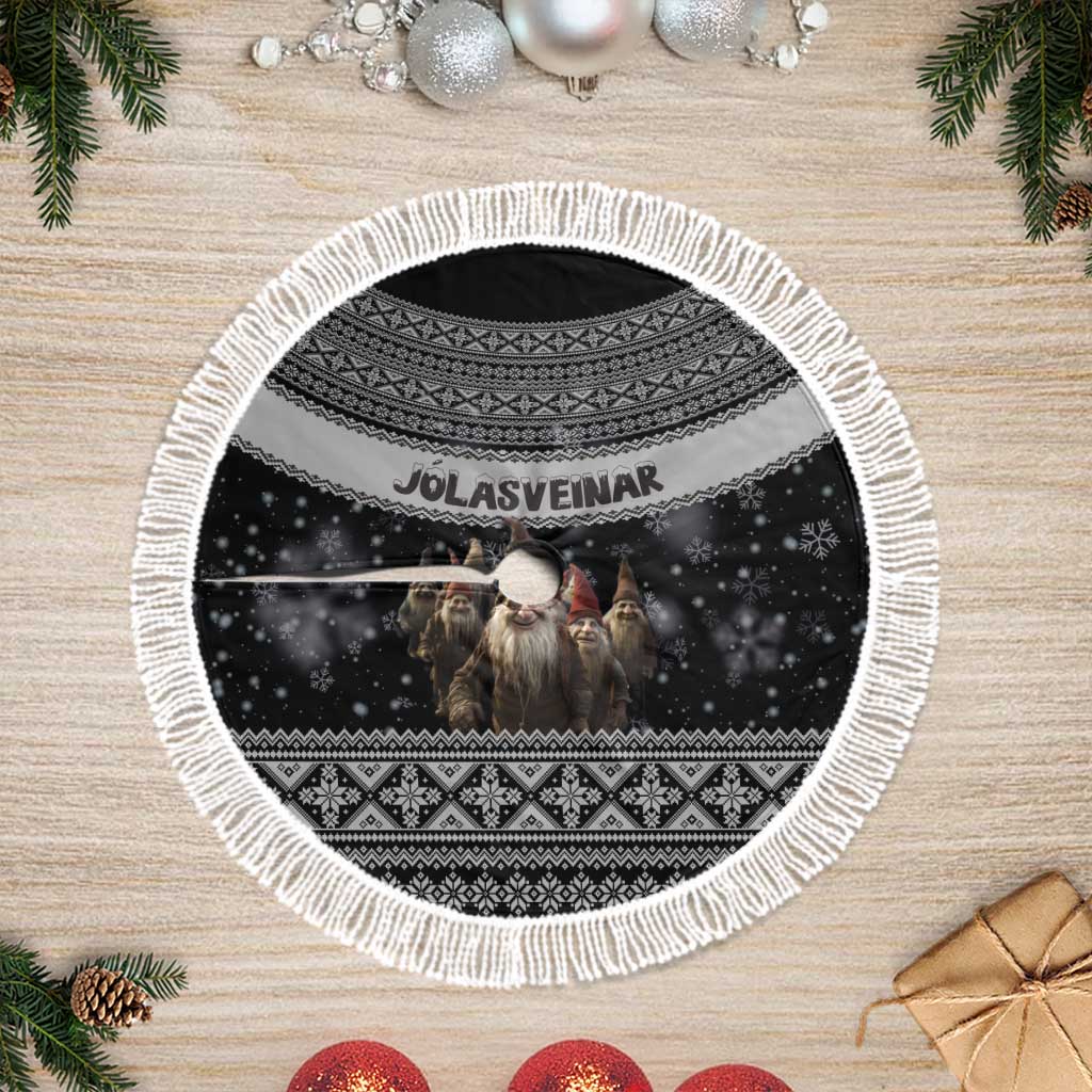 13 Yule Lads Iceland Christmas Tree Skirt Jolasveinar and Nordic Traditional Pattern - Wonder Print Shop