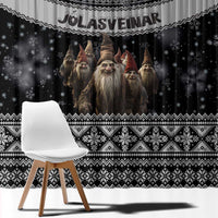 13 Yule Lads Iceland Christmas Window Curtain Jolasveinar and Nordic Traditional Pattern - Wonder Print Shop
