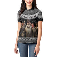 13 Yule Lads Iceland Christmas Women Polo Shirt Jolasveinar and Nordic Traditional Pattern - Wonder Print Shop