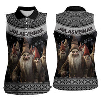 13 Yule Lads Iceland Christmas Women Sleeveless Polo Shirt Jolasveinar and Nordic Traditional Pattern - Wonder Print Shop