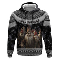 13 Yule Lads Iceland Christmas Zip Hoodie Jolasveinar and Nordic Traditional Pattern - Wonder Print Shop