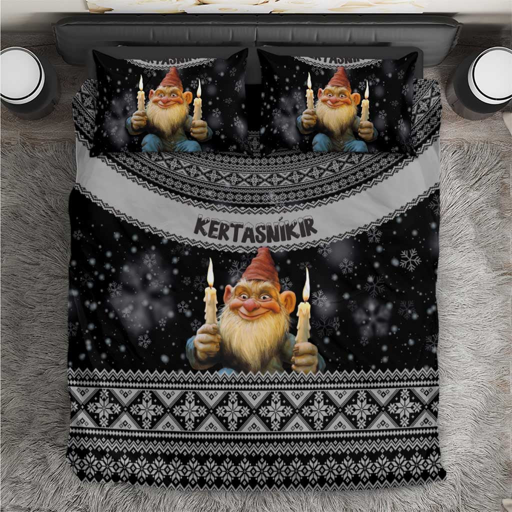 Iceland Kertasnikir Christmas Bedding Set Candle Beggar and Nordic Traditional Pattern - Wonder Print Shop