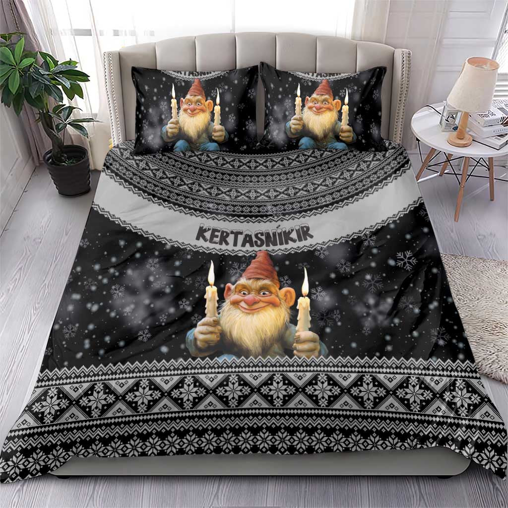 Iceland Kertasnikir Christmas Bedding Set Candle Beggar and Nordic Traditional Pattern - Wonder Print Shop