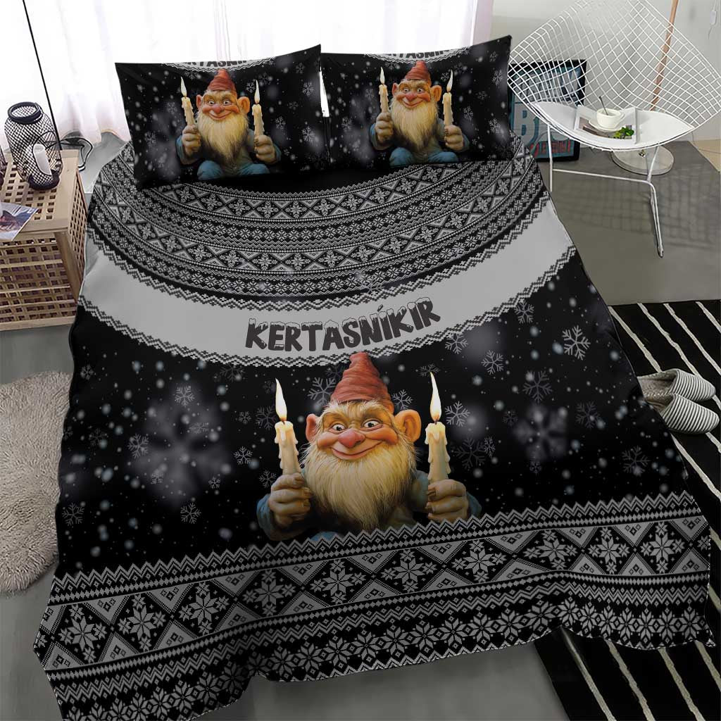 Iceland Kertasnikir Christmas Bedding Set Candle Beggar and Nordic Traditional Pattern - Wonder Print Shop