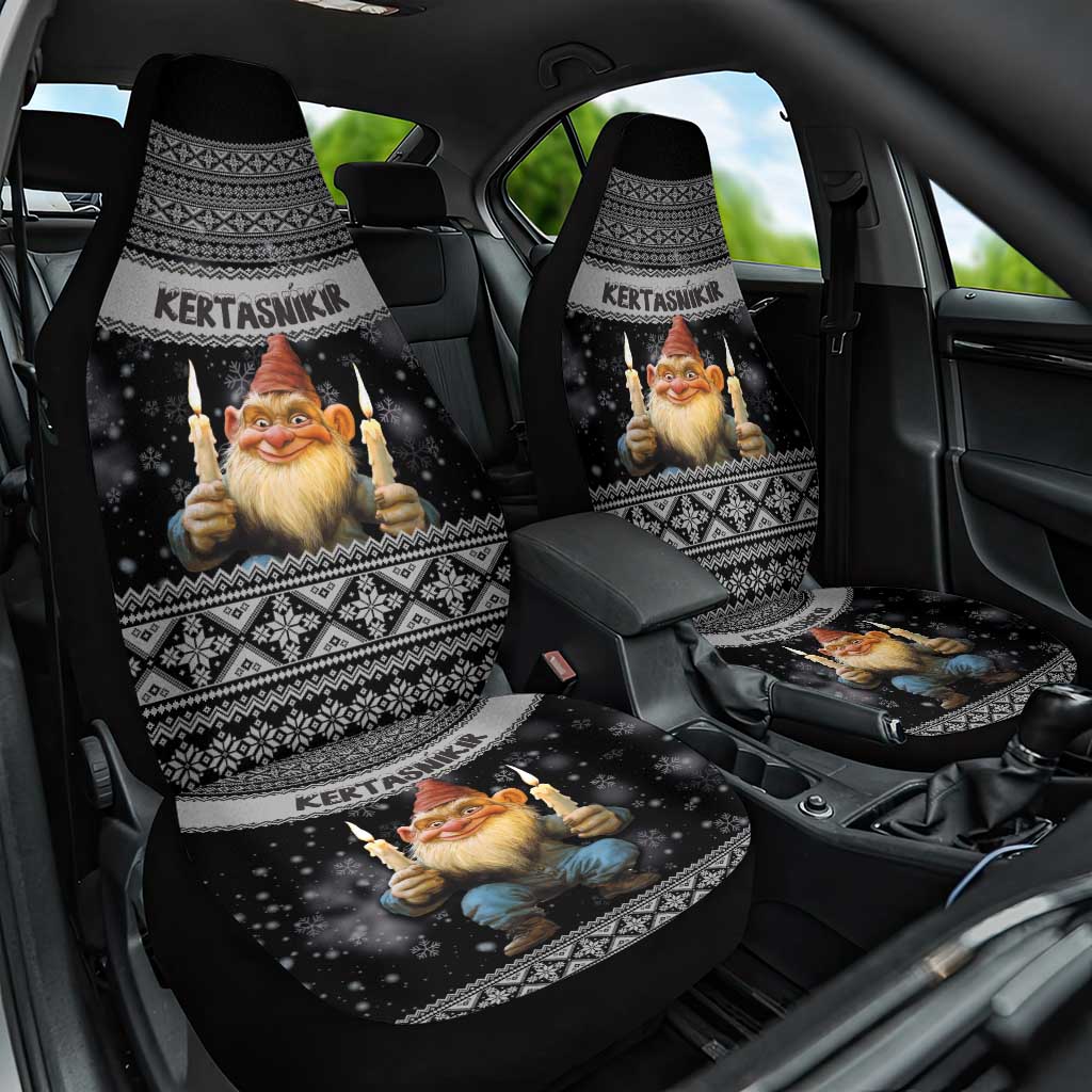 Iceland Kertasnikir Christmas Car Seat Cover Candle Beggar and Nordic Traditional Pattern - Wonder Print Shop