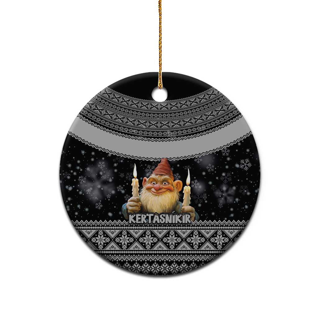 Iceland Kertasnikir Christmas Ceramic Ornament Candle Beggar and Nordic Traditional Pattern - Wonder Print Shop