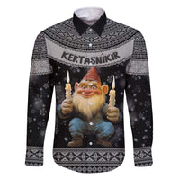 Iceland Kertasnikir Christmas Family Matching Off The Shoulder Long Sleeve Dress and Hawaiian Shirt Candle Beggar and Nordic Traditional Pattern - Wonder Print Shop