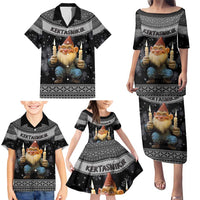 Iceland Kertasnikir Christmas Family Matching Puletasi and Hawaiian Shirt Candle Beggar and Nordic Traditional Pattern - Wonder Print Shop