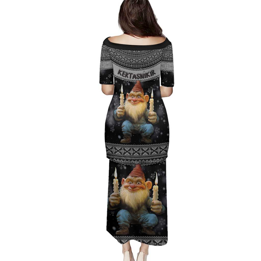 Iceland Kertasnikir Christmas Family Matching Puletasi and Hawaiian Shirt Candle Beggar and Nordic Traditional Pattern - Wonder Print Shop