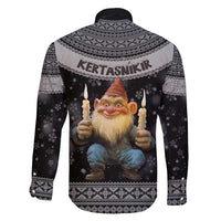 Iceland Kertasnikir Christmas Family Matching Short Sleeve Bodycon Dress and Hawaiian Shirt Candle Beggar and Nordic Traditional Pattern - Wonder Print Shop